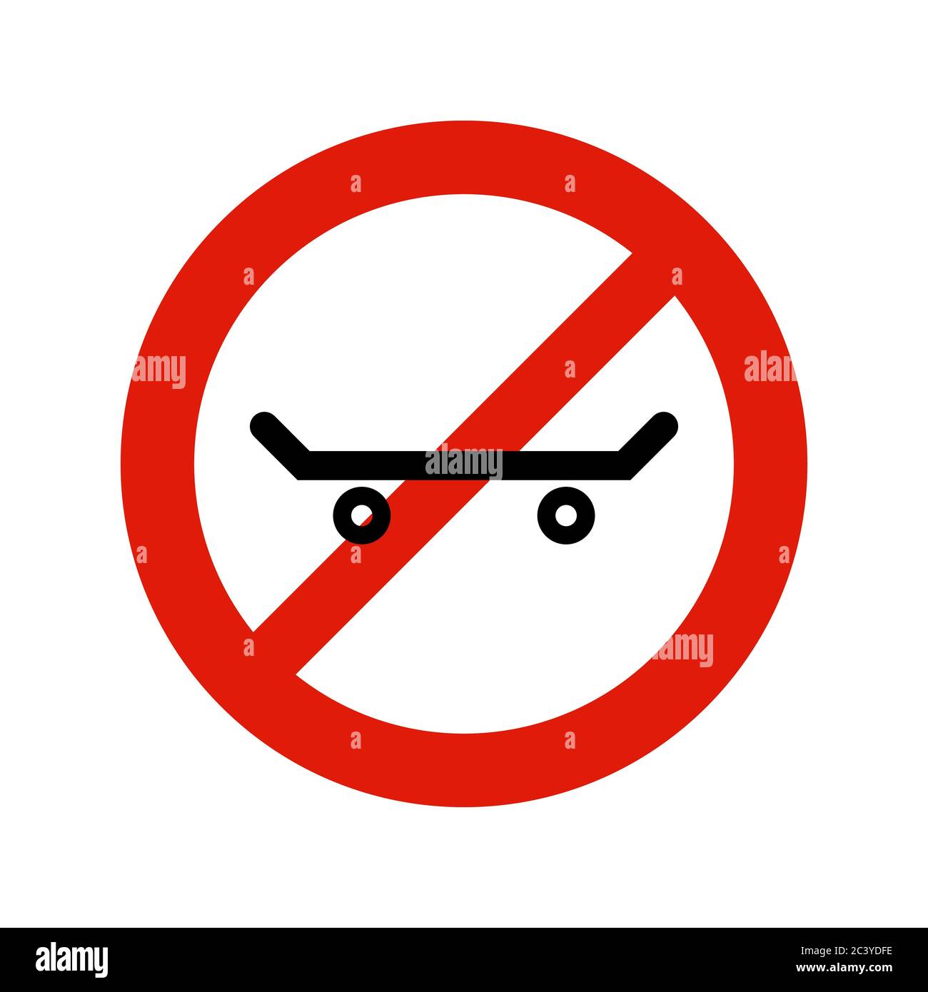 Rote Verbot Schild Skateboard isoliert auf weißem Hintergrund  Stock-Vektorgrafik - Alamy