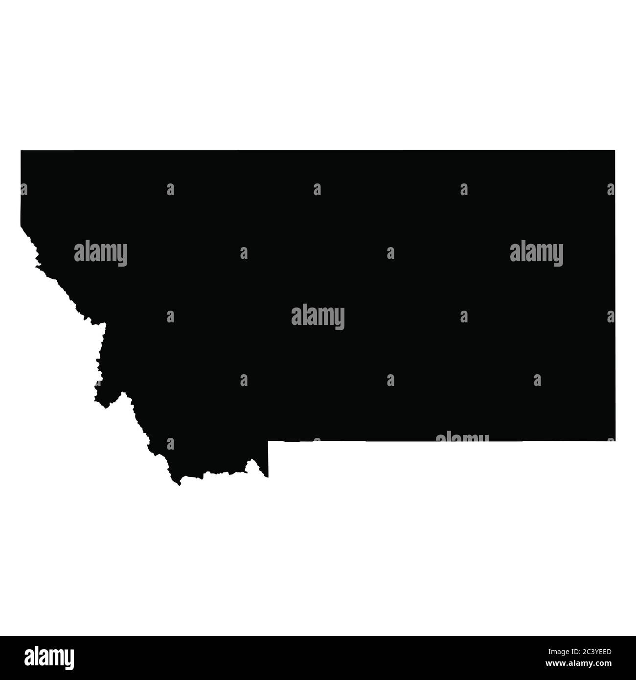 Montana MT State Maps. Schwarze Silhouette einfarbige Karte isoliert auf weißem Hintergrund. EPS-Vektor Stock Vektor
