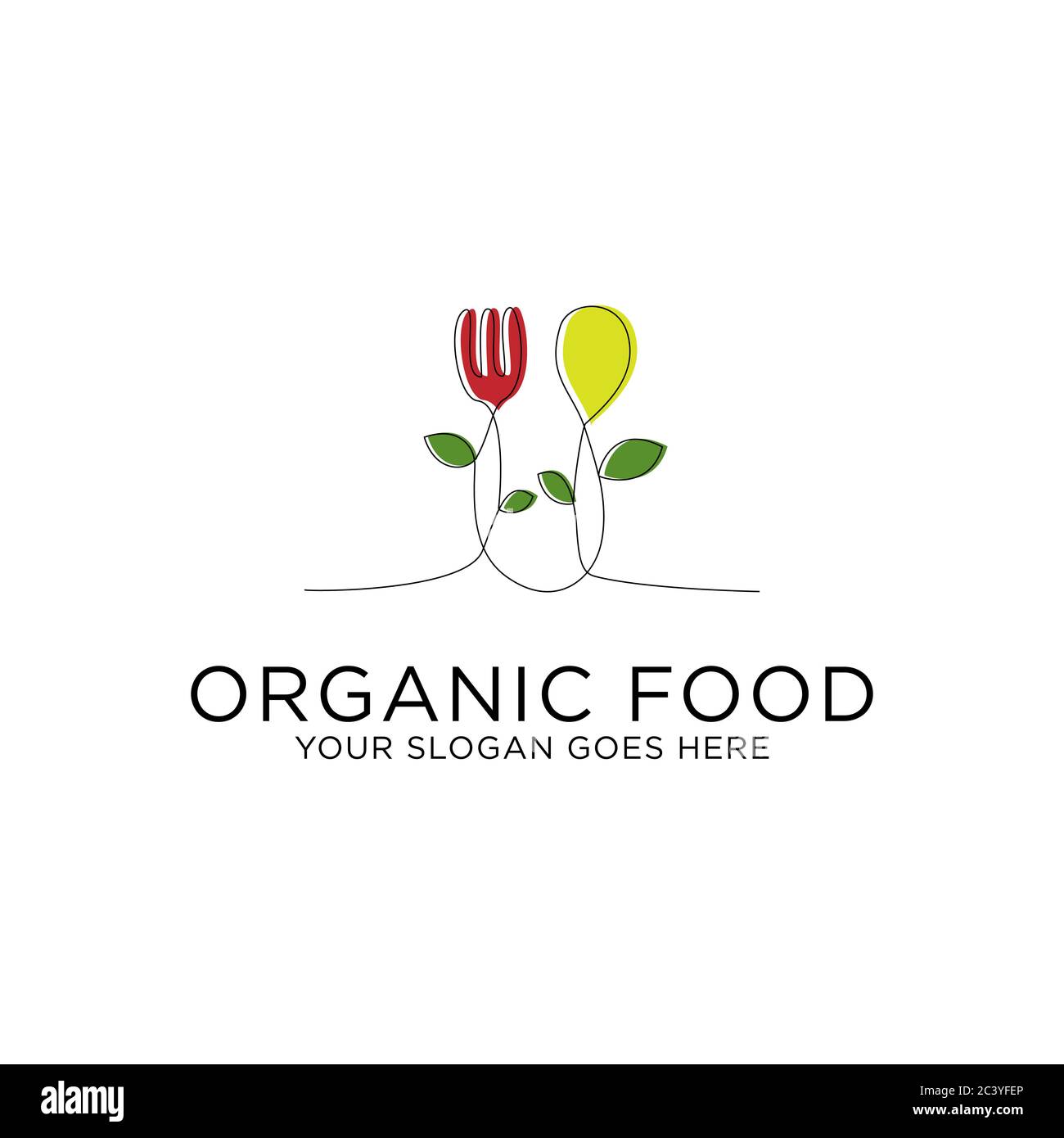 Kreative Bio-Lebensmittel-Logo-Designs, Smart-Logo von gesunden Lebensmitteln und Getränken Vektor-Vorlage Stock Vektor
