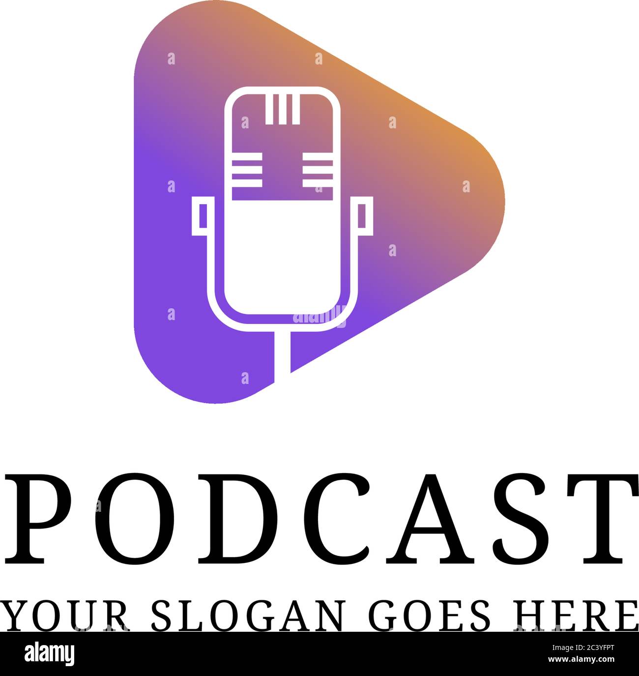 Kreative Podcast mic Logo Design Vorlage, digitale Audio-Show Logo Inspiration Stock Vektor