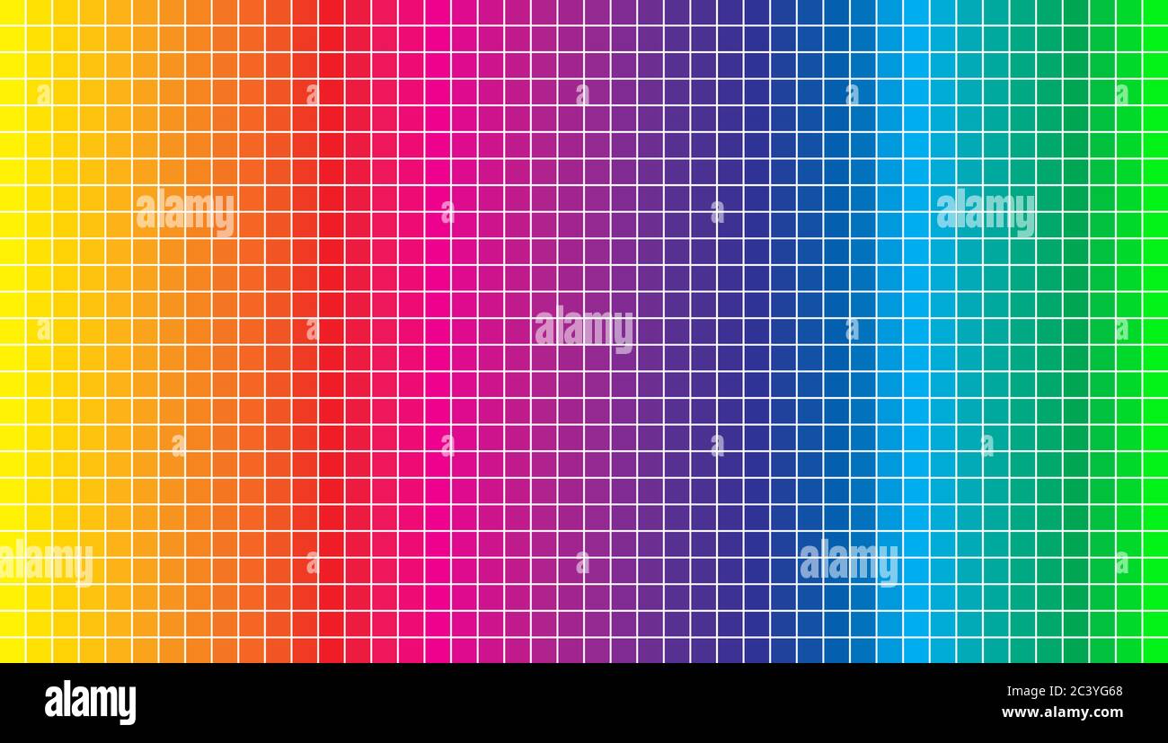 Hintergrundtapete im Pixelstil mit Farbspektrum. Bunte Quadrate abstrakten Hintergrund. Stock Vektor