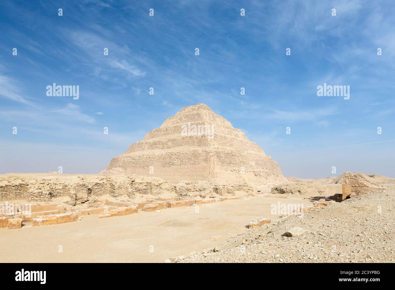 Die Stufenpyramide von Djoser, Saqqara, Ägypten Stockfoto