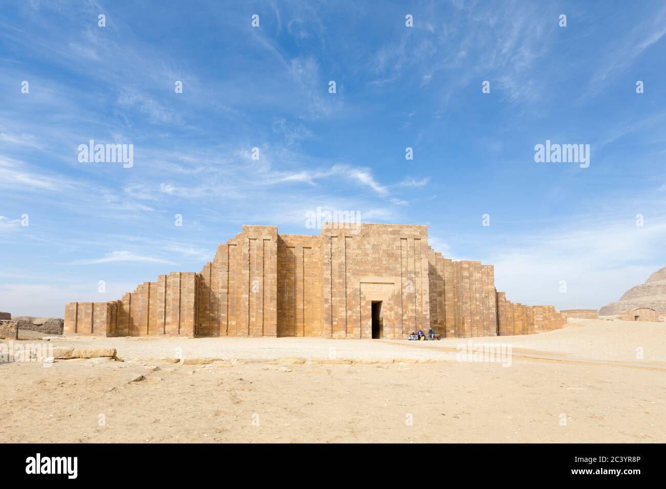 Hypostyle Halle am Beerdigungssaal von Zoser in Saqqara, Ägypten Stockfoto