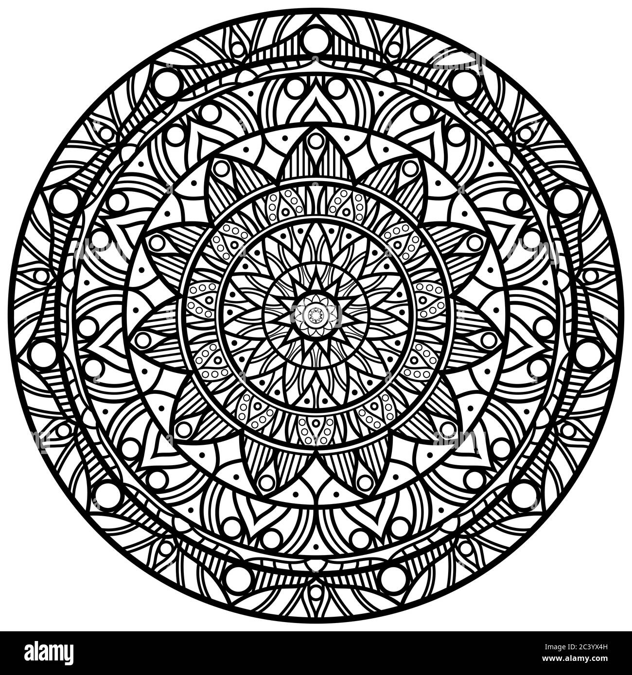 Mandalas zum ausmalen. Dekorative runde Ornamente Stock Vektor