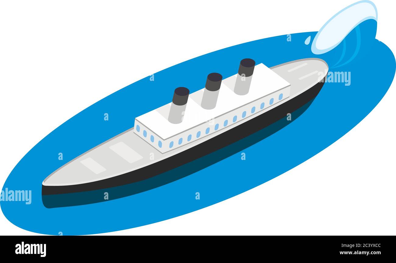 Dampfschiff-Symbol, isometrische Stil Stock Vektor