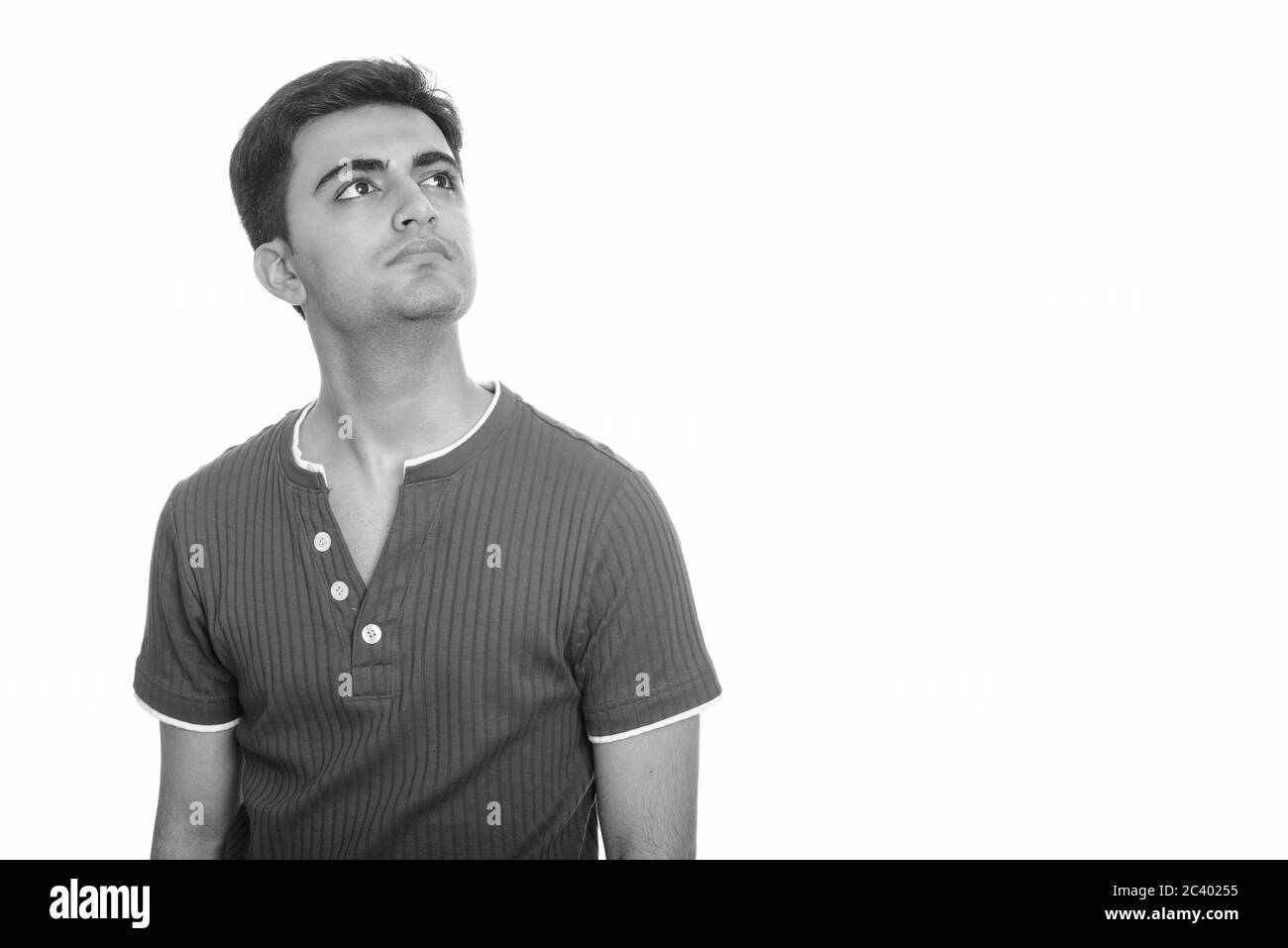 Porträt der jungen schönen persischen Mann denken Stockfoto