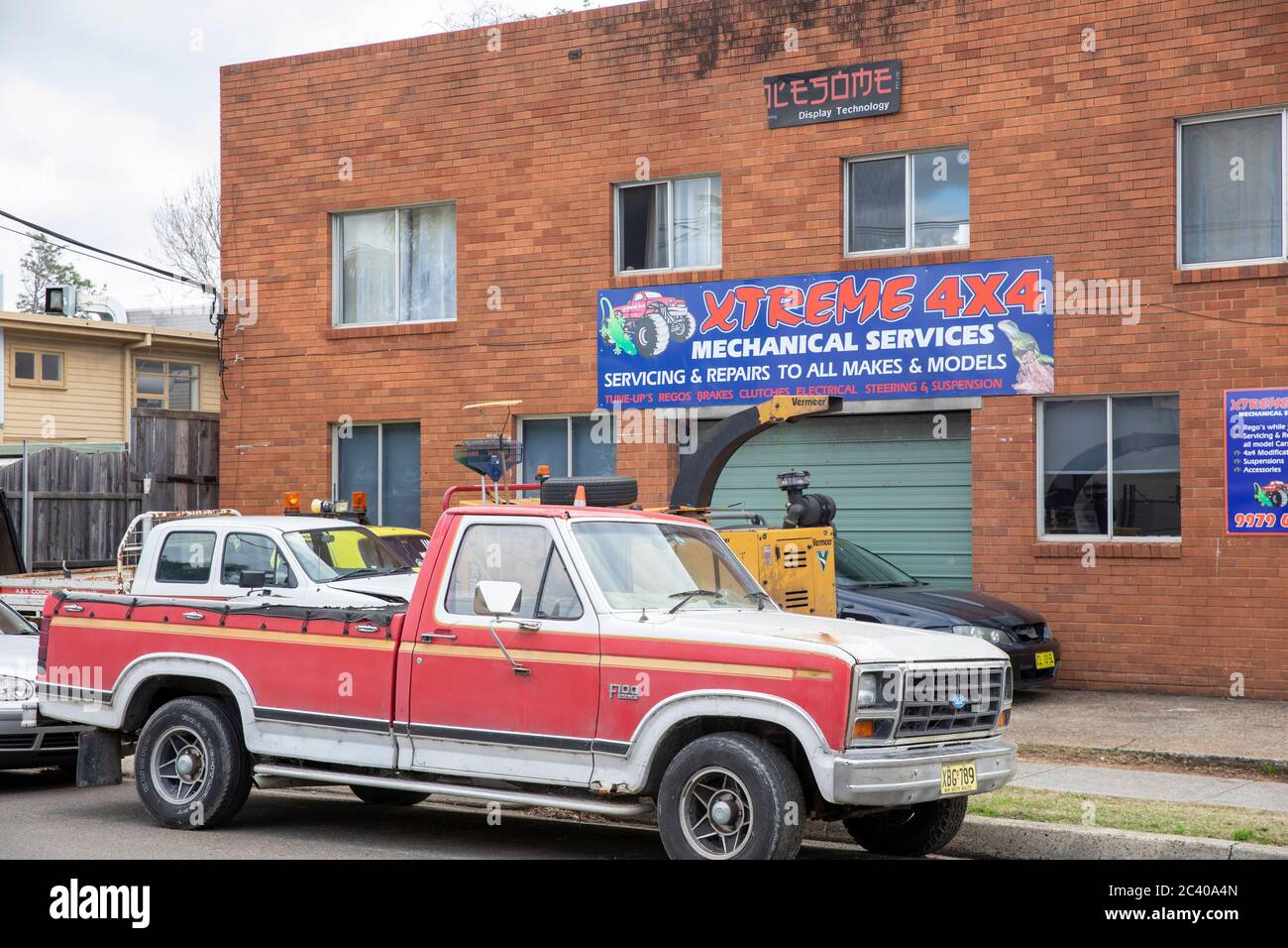 Garage für 4x4 Fahrzeuge in Mona Vale Sydney, Australien Stockfoto