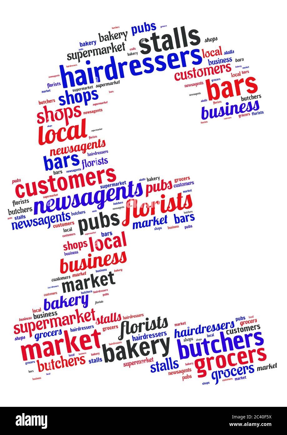 Word Cloud für High Street Business Stock Vektor