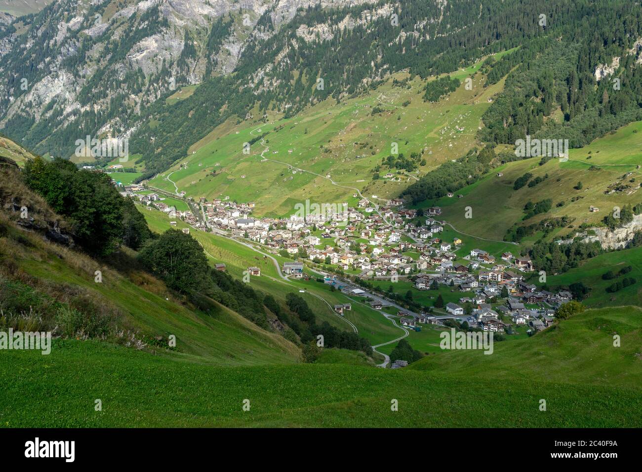 Das Dorf Vals im Valser Tal, Graubünden Stockfoto