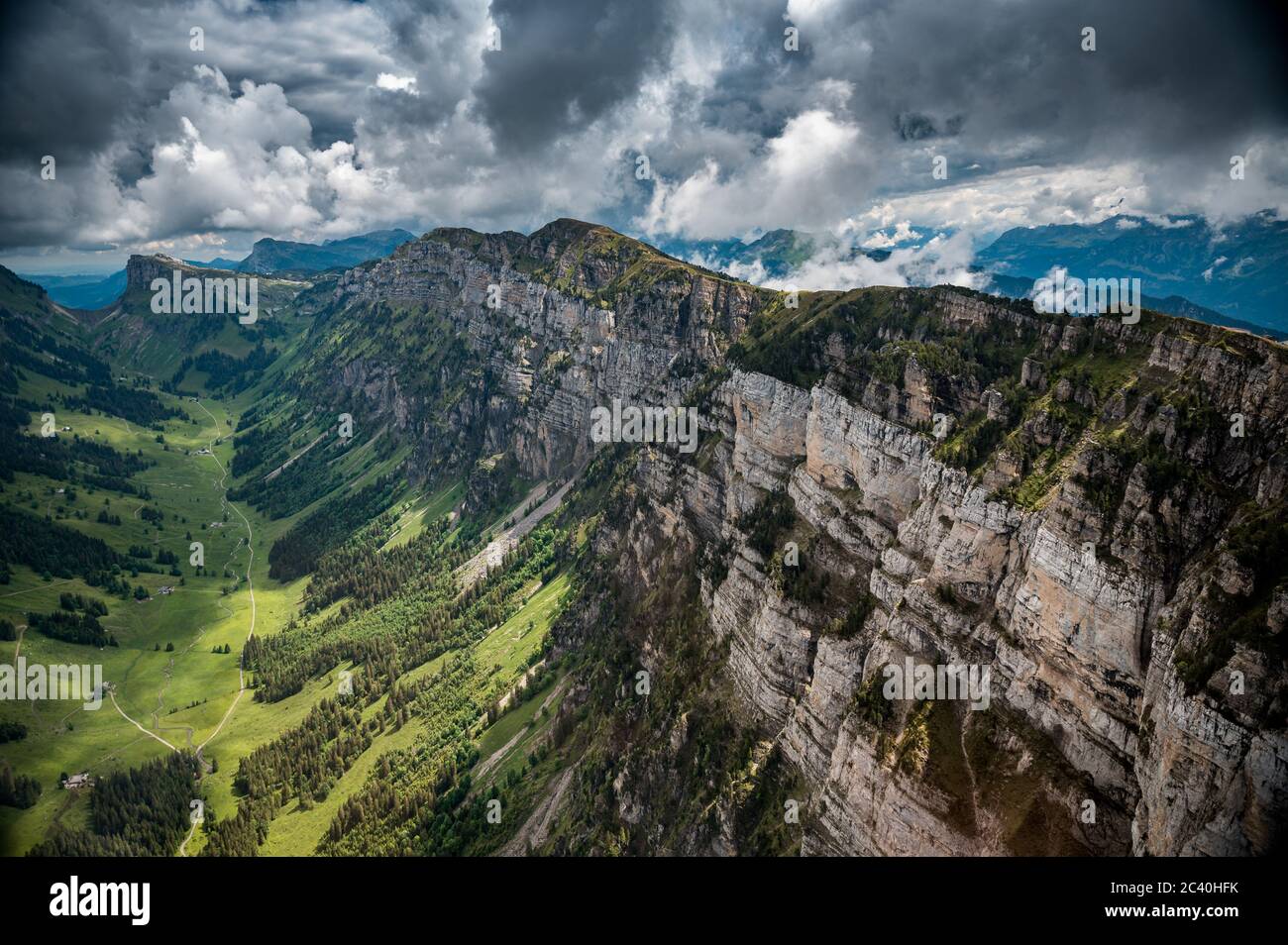 Justistal mit Burgfeldstand, Gemmenalphorn und Sichle in den Berner Alpen Stockfoto