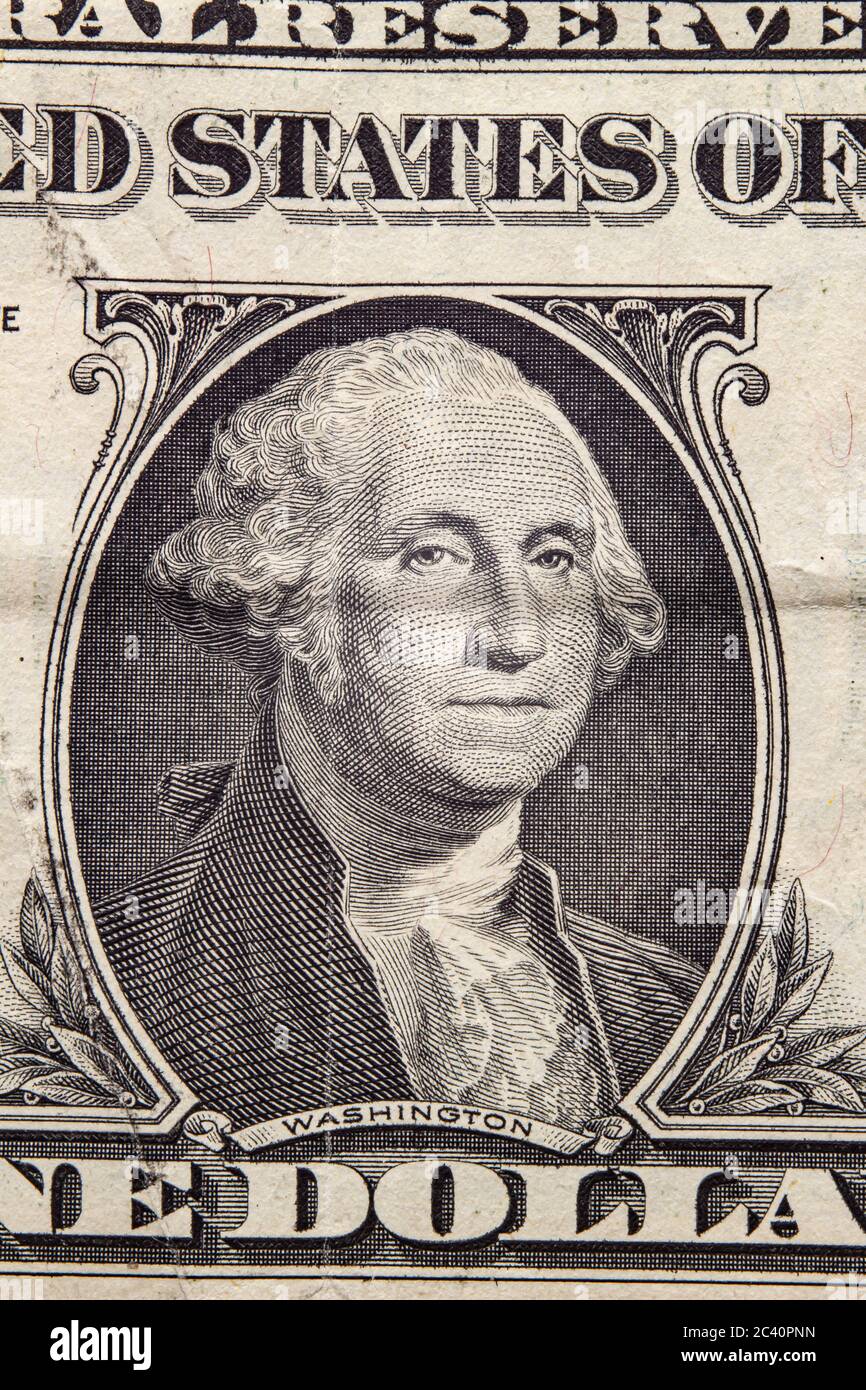 San Francisco, Kalifornien, USA. Juni 22, 2020. Eine Nahaufnahme eines George Washington auf der US-Dollar-Rechnung Stockfoto