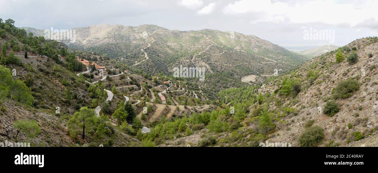 Lefkara Dorf in einem grünen Tal auf Zypern Insel. Stockfoto