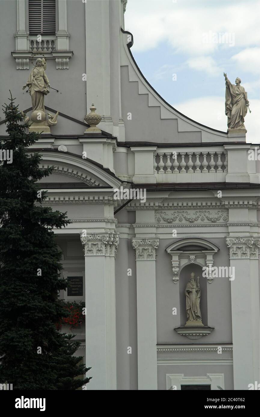 Wadowice, Basilika der Darstellung der seligen Jungfrau Maria, Kirche der Taufe des heiligen Johannes Paul II Stockfoto