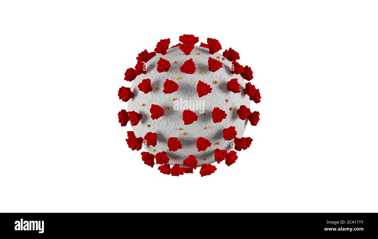 Coronavirus Covid-19 2019-NCoV-Virus verursacht eine globale Pandemie. Makro-Nahaufnahme 3d-Rendering Stockfoto Coronavirus Covid-19 2019-NCoV-Virus verursacht eine globale Pandemie. Makro-Nahaufnahme 3d-Rendering Stockfoto