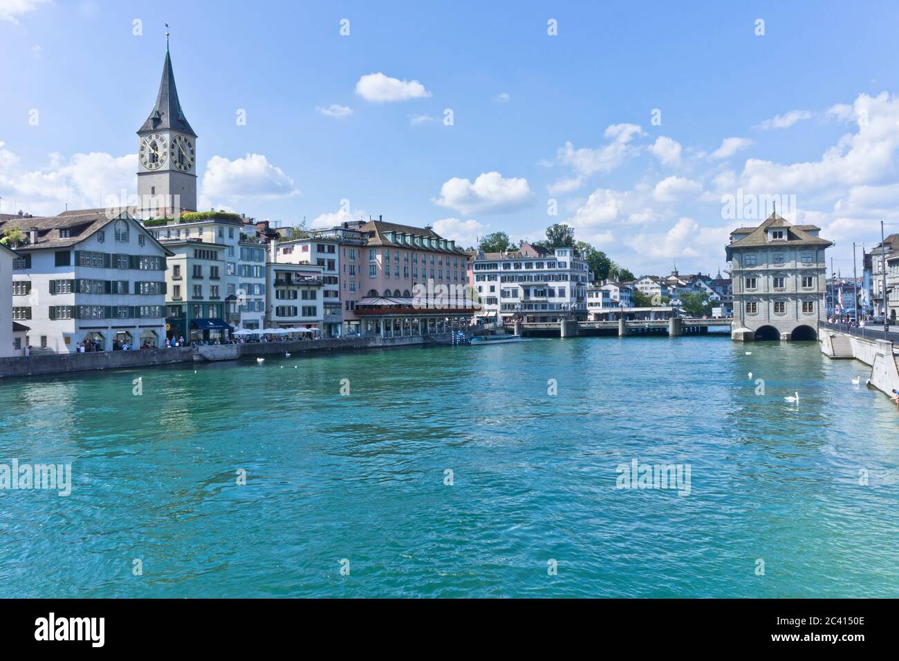 Zürich, Blick auf die Altstadt vom See, Schweiz Stockfoto
