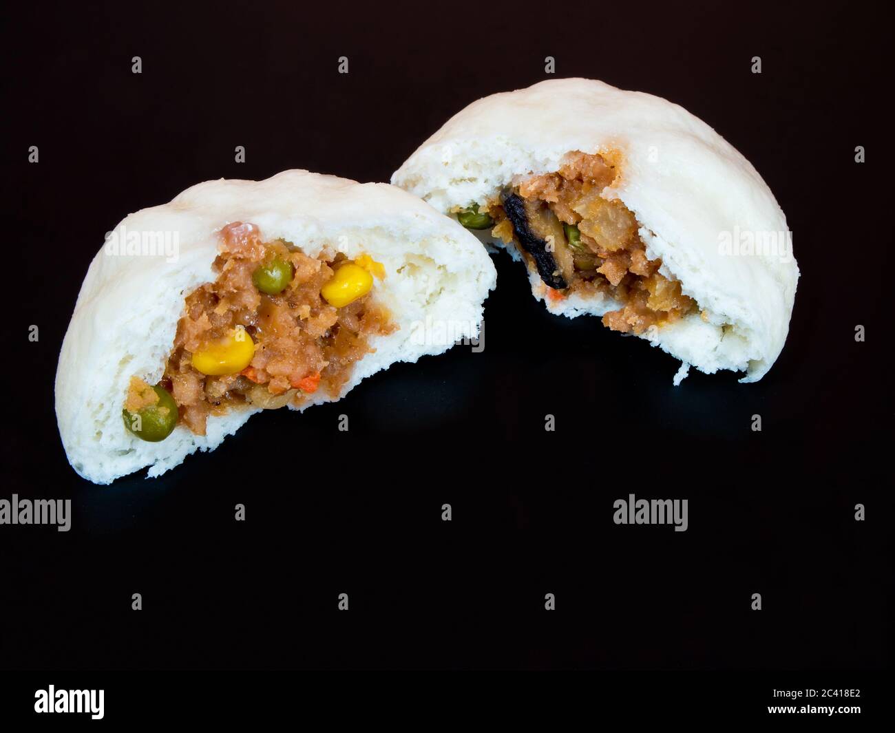 Gemüse gefüllt in der vegetarischen gedünsteten Knödel Stockfoto