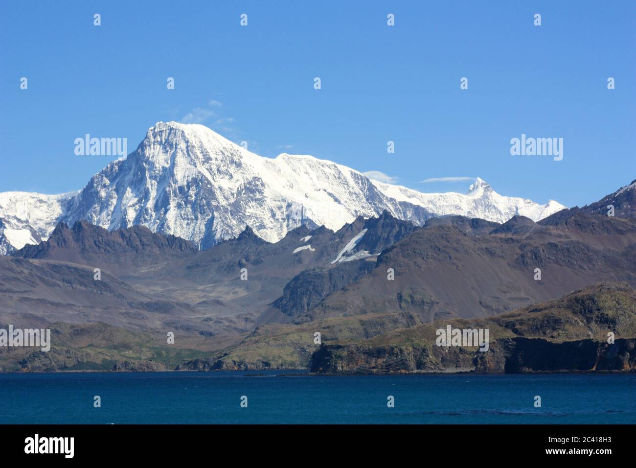 Küstenlandschaft von South Georgia Island Stockfoto
