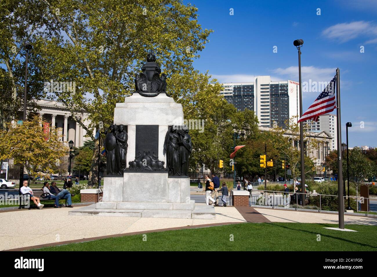 Coloured Soldiers Monument in Logan Square, Philadelphia, Pennsylvania, USA Stockfoto