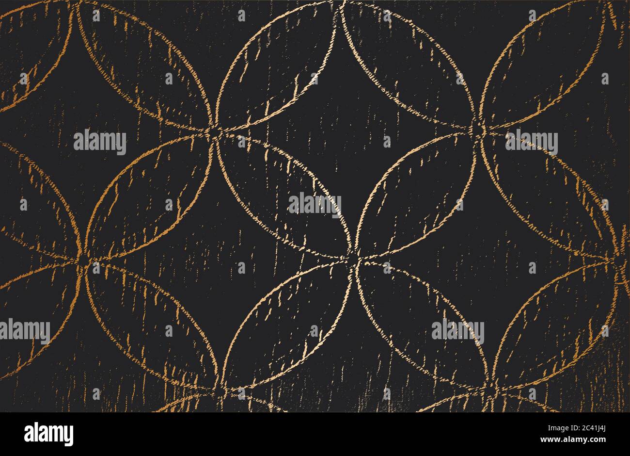 Verquerte Überzug-Textur aus goldenem Stoff. Textil mit östlichen floralen Ornamenten, Blättern und Blumen. Grunge Hintergrund. Abstrakter Halbton Vektor ill Stock Vektor
