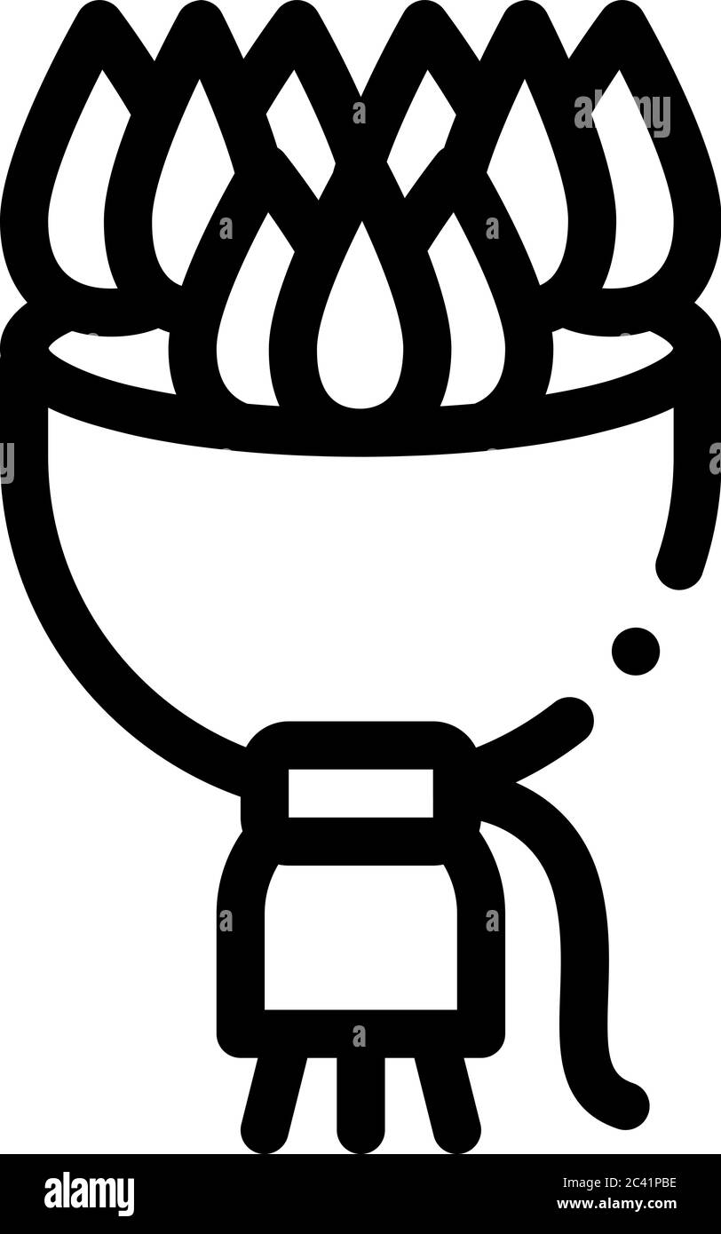 Blume Bouquet Symbol Vektor Umriss Illustration Stock Vektor