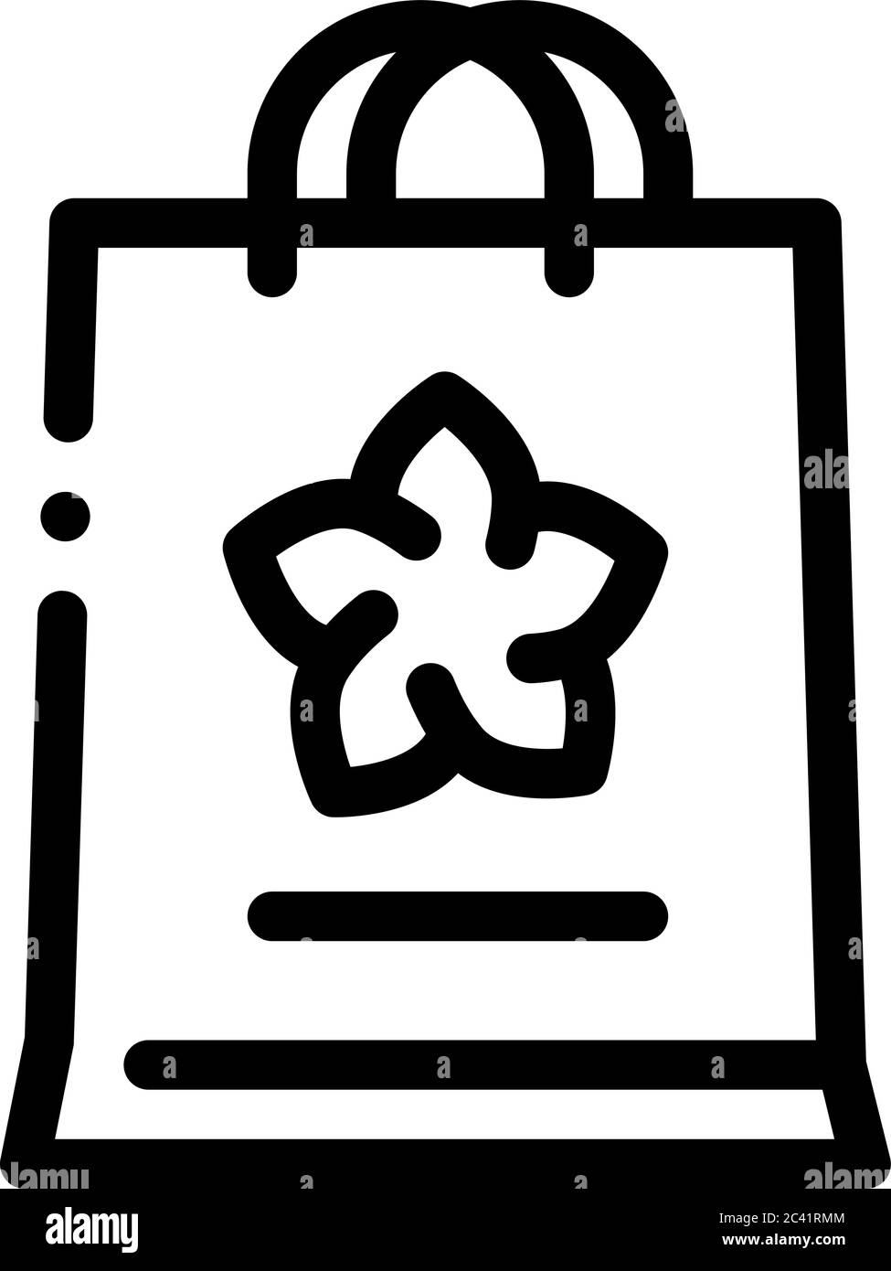 Blume Shop Tasche Symbol Vektor Umriss Illustration Stock Vektor