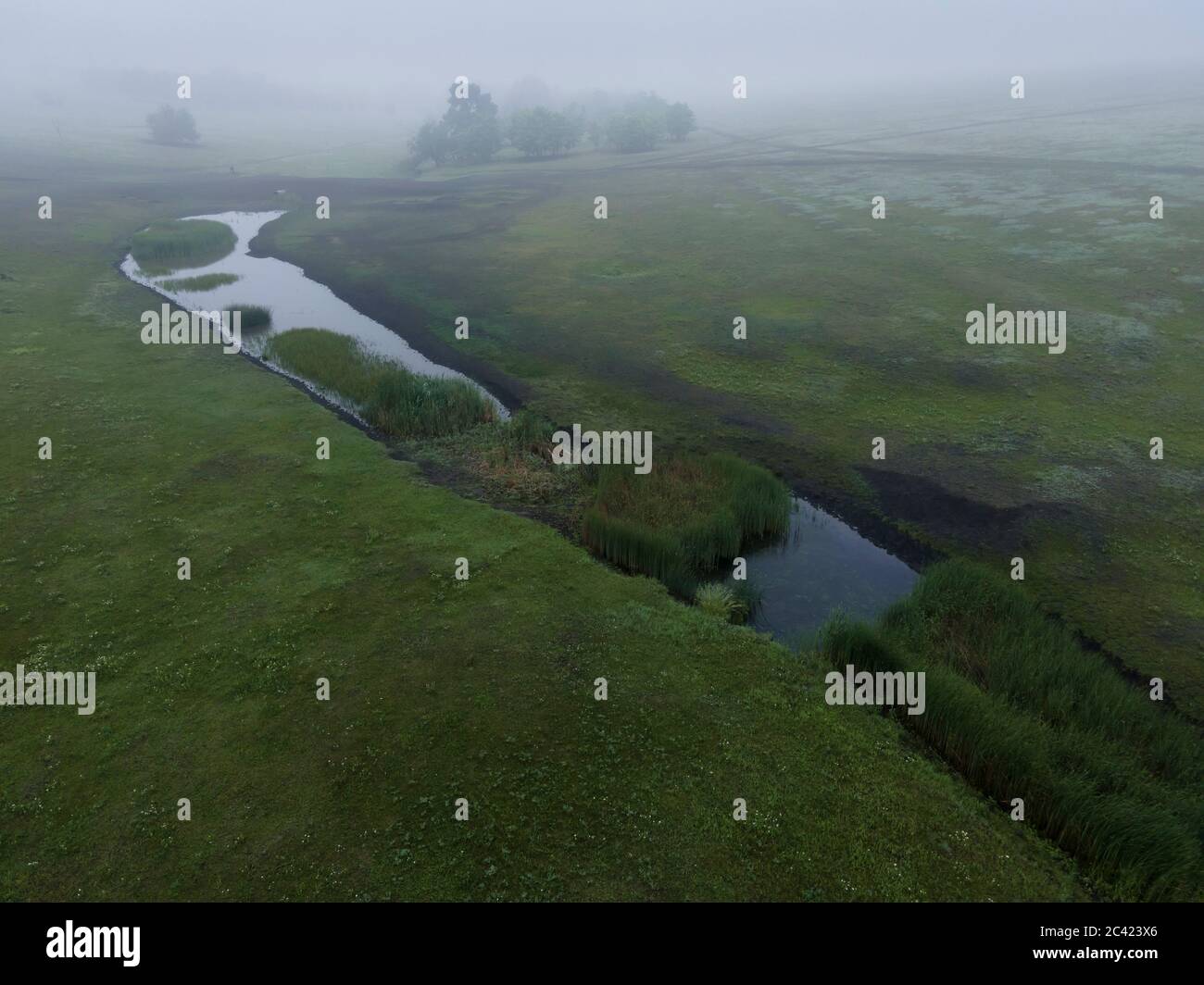 Tarutino Steppe, Oblast Odessa, Ukraine, Osteuropa. März 2019. Morgennebel über dem Fluss Kredit: Andrey Nekrasov/ZUMA Wire/Alamy Live News Stockfoto