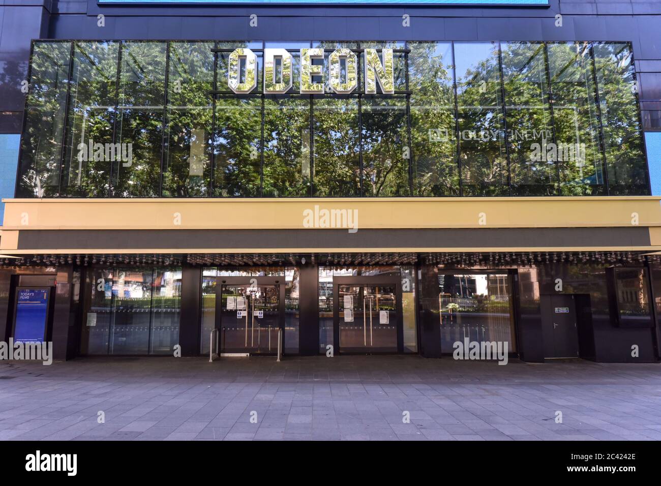 Das Odeon Luxe Kino in London.der britische Premierminister Boris Johnson kündigte an, dass Kinos ab dem 4. Juli in England wieder eröffnet werden können, da die Coronavirus Lockdown Ease eingeschränkt ist. Stockfoto