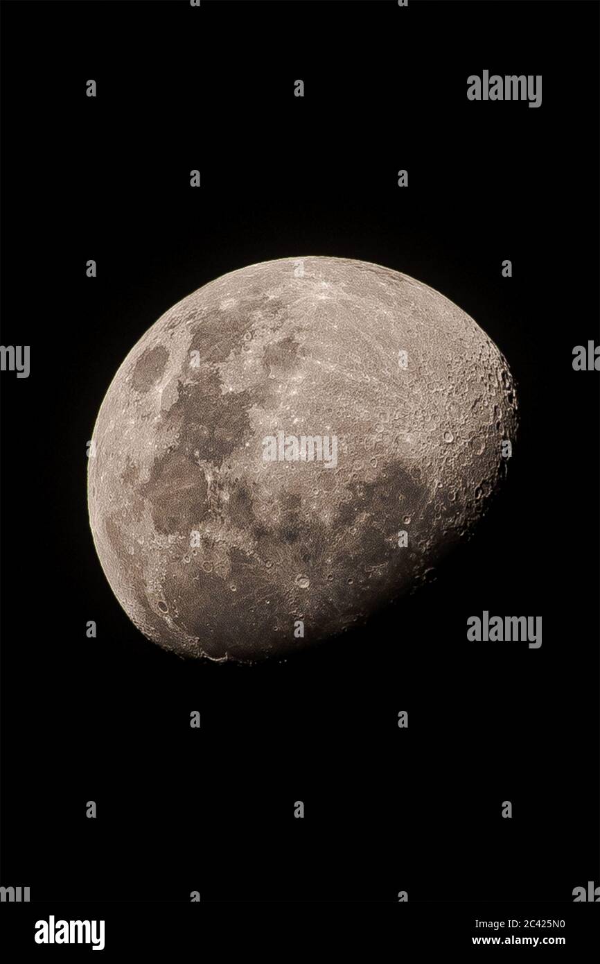 Abnehmenden Crescent moon Stockfoto