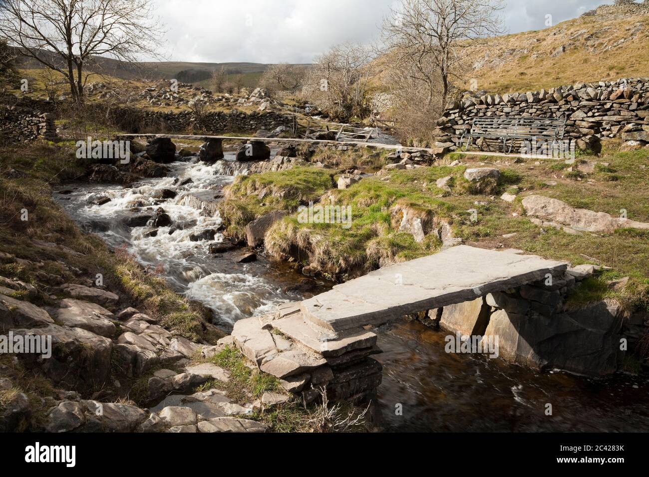 Wash Dubs in der Nähe von Wharfe und Austwick in den Yorkshire Dales, Großbritannien Stockfoto