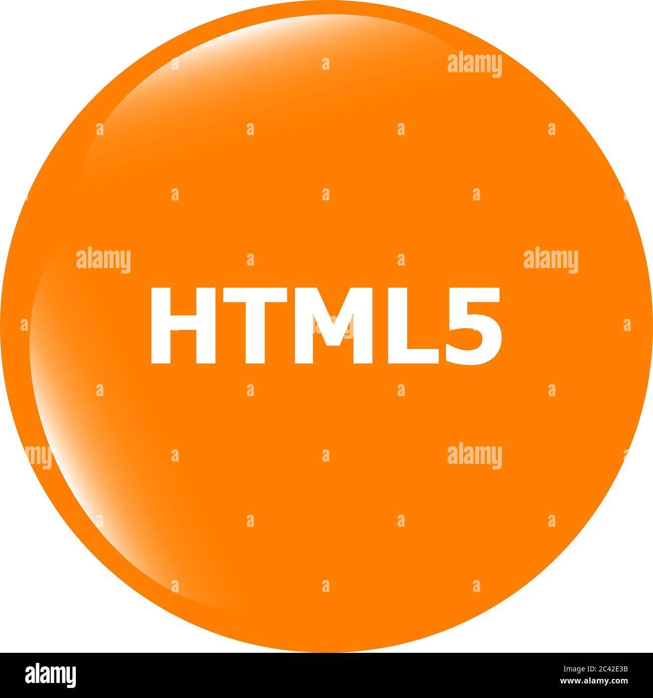 HTML 5 Zeichen Symbol. Programmierung Sprachsymbol. Kreise-Tasten Stockfoto