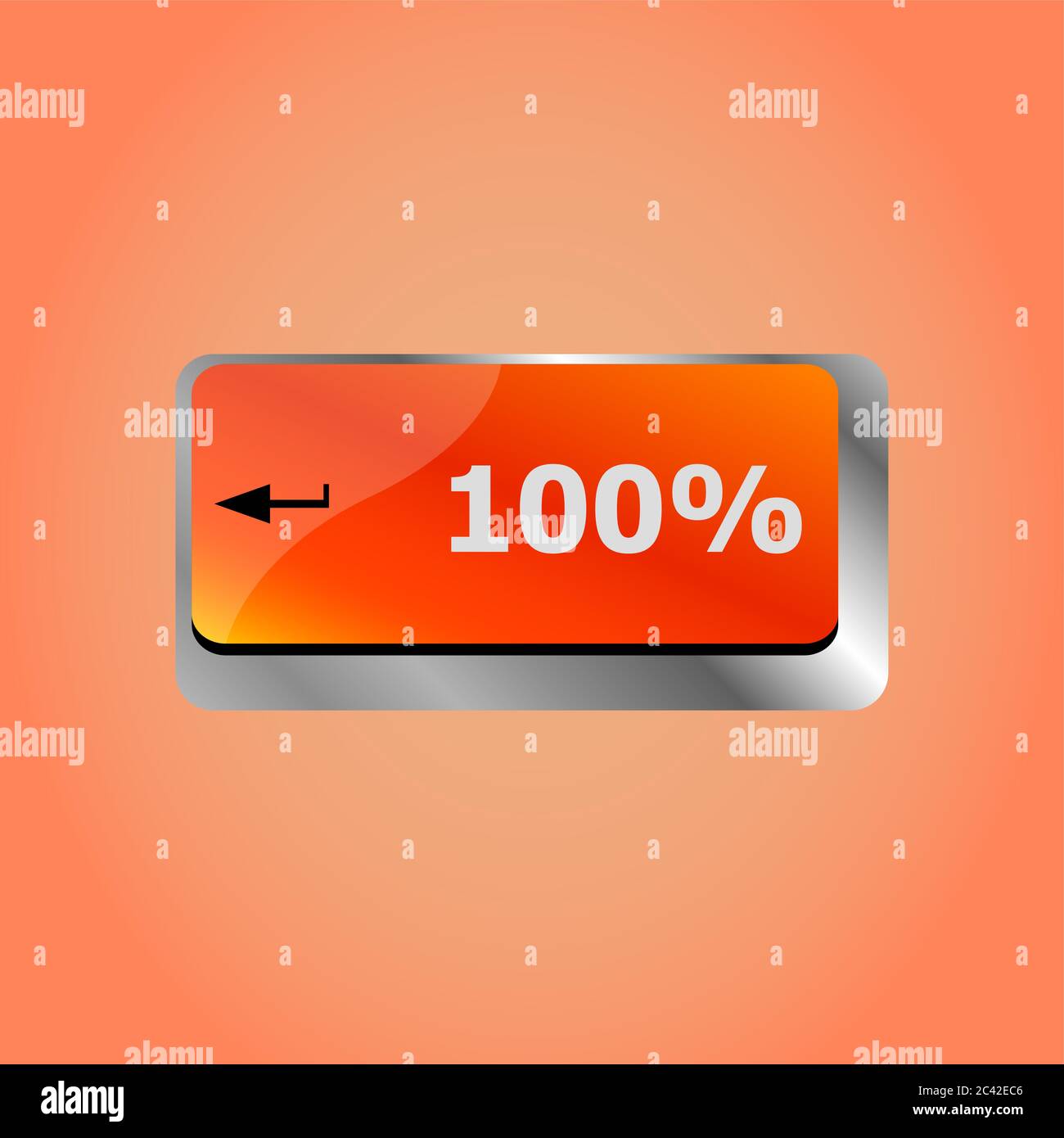 Hundert Prozent Verkauf Taste auf der Tastatur Stockfoto