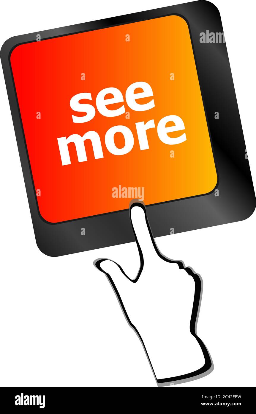 Computer-Tastatur mit sehen mehr Tastatur, Suche Konzept Stockfoto