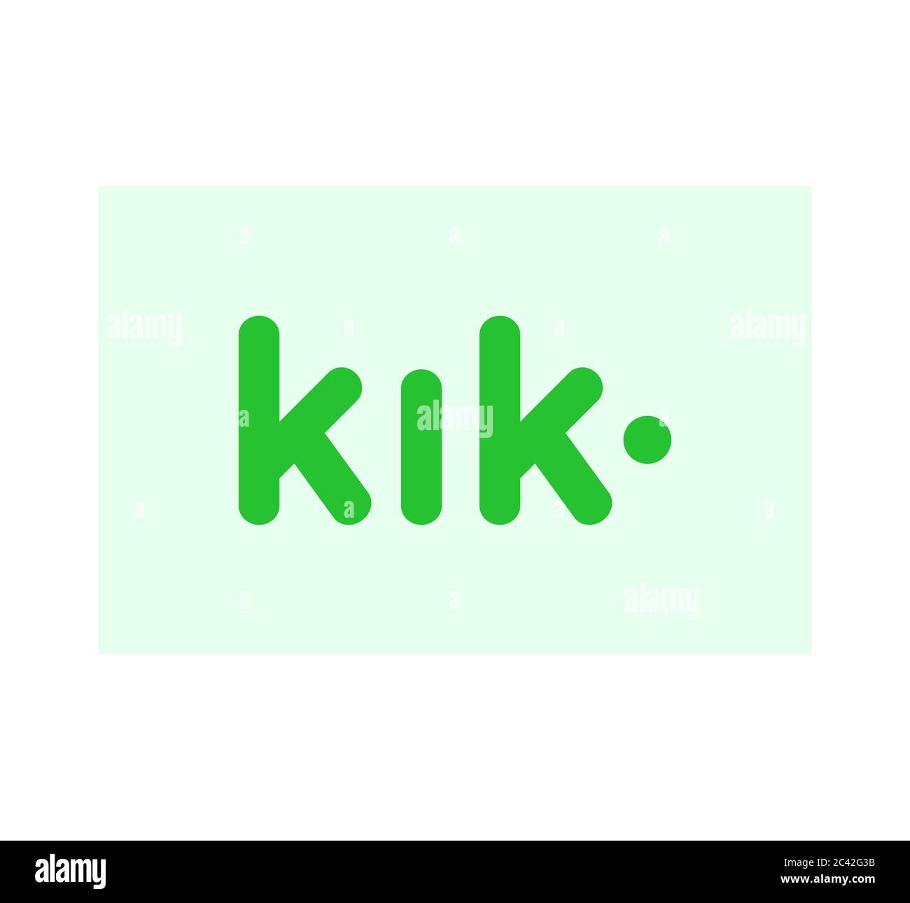 Kik-Logo. Kik Messenger mobile Anwendung. Messenger Kik App-Symbol. . Charkiw, Ukraine - 15. Juni 2020 Stockfoto