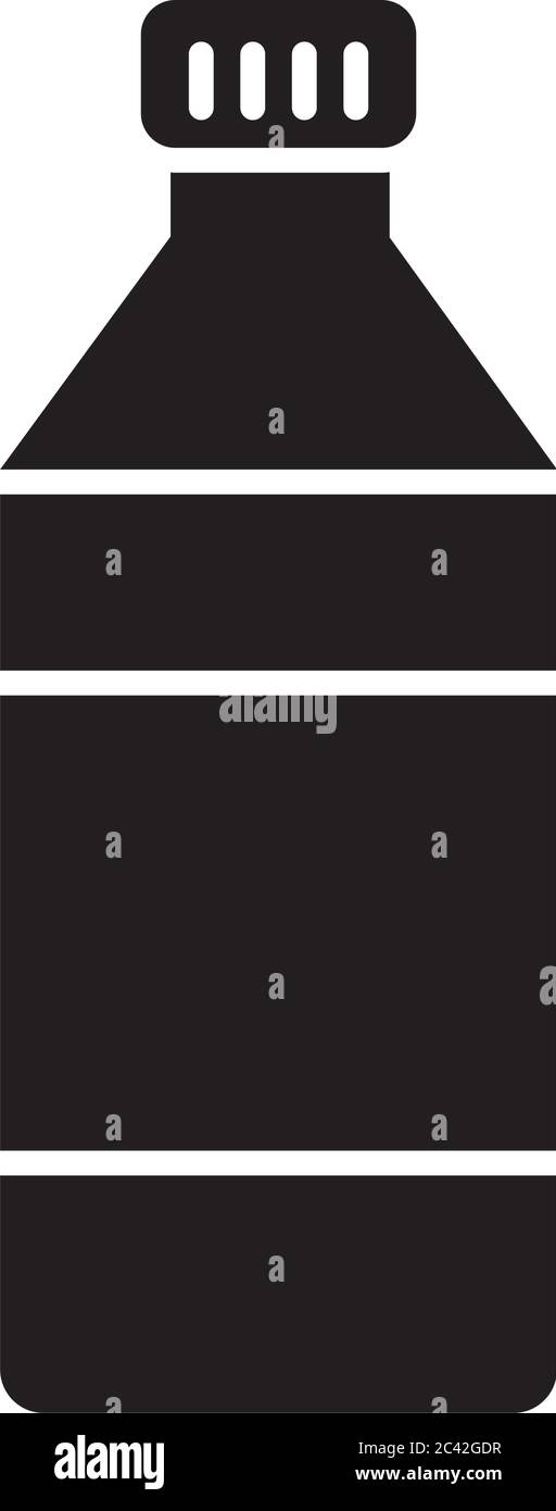 Wasserflasche Symbol auf weißem Hintergrund, Silhouette Stil, Vektor-Illustration Stock Vektor