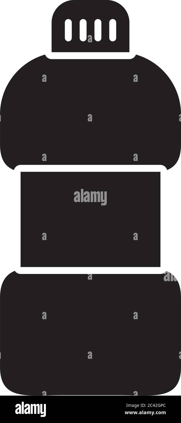Trinkflasche Symbol auf weißem Hintergrund, Silhouette Stil, Vektor-Illustration Stock Vektor