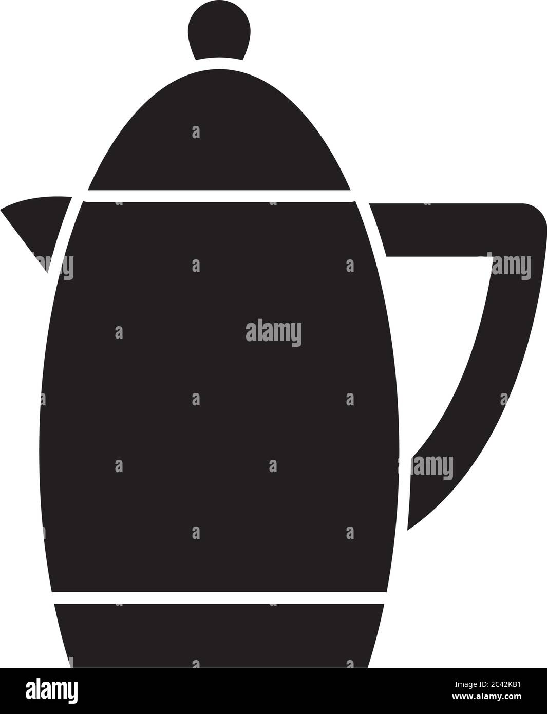 Siedekessel Symbol über weißem Hintergrund, Silhouette Stil, Vektor-Illustration Stock Vektor