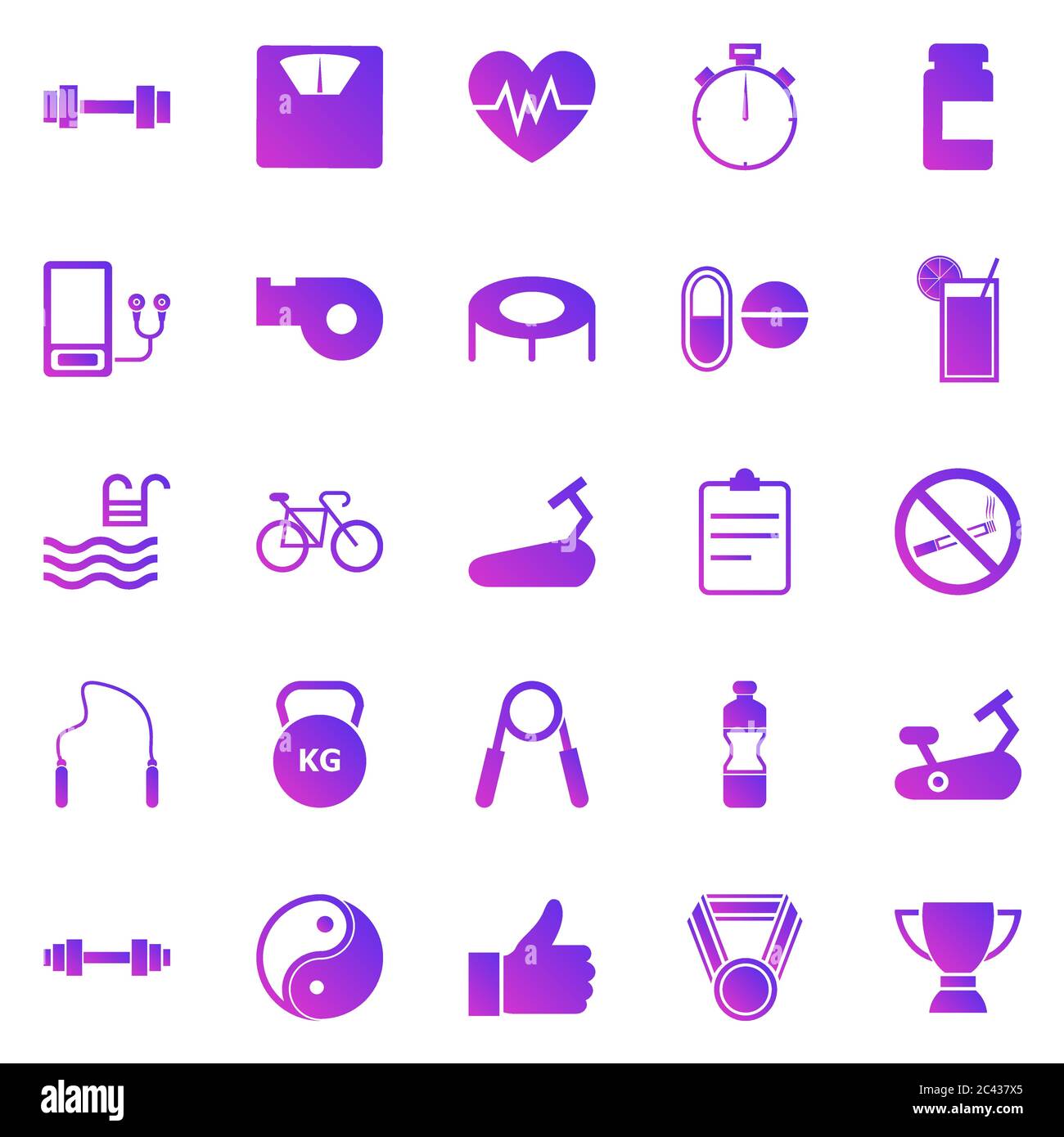 Fitness Gradient Symbole auf weißem Hintergrund, Stock Vektor Stock Vektor