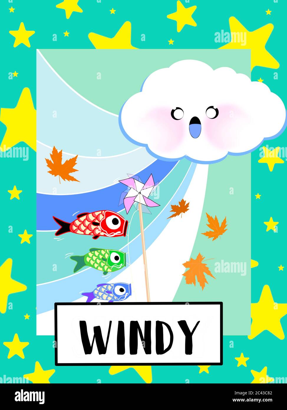 Wetter Flashcard Sammlung für Kinder im Vorschulalter Englisch Vokabeln