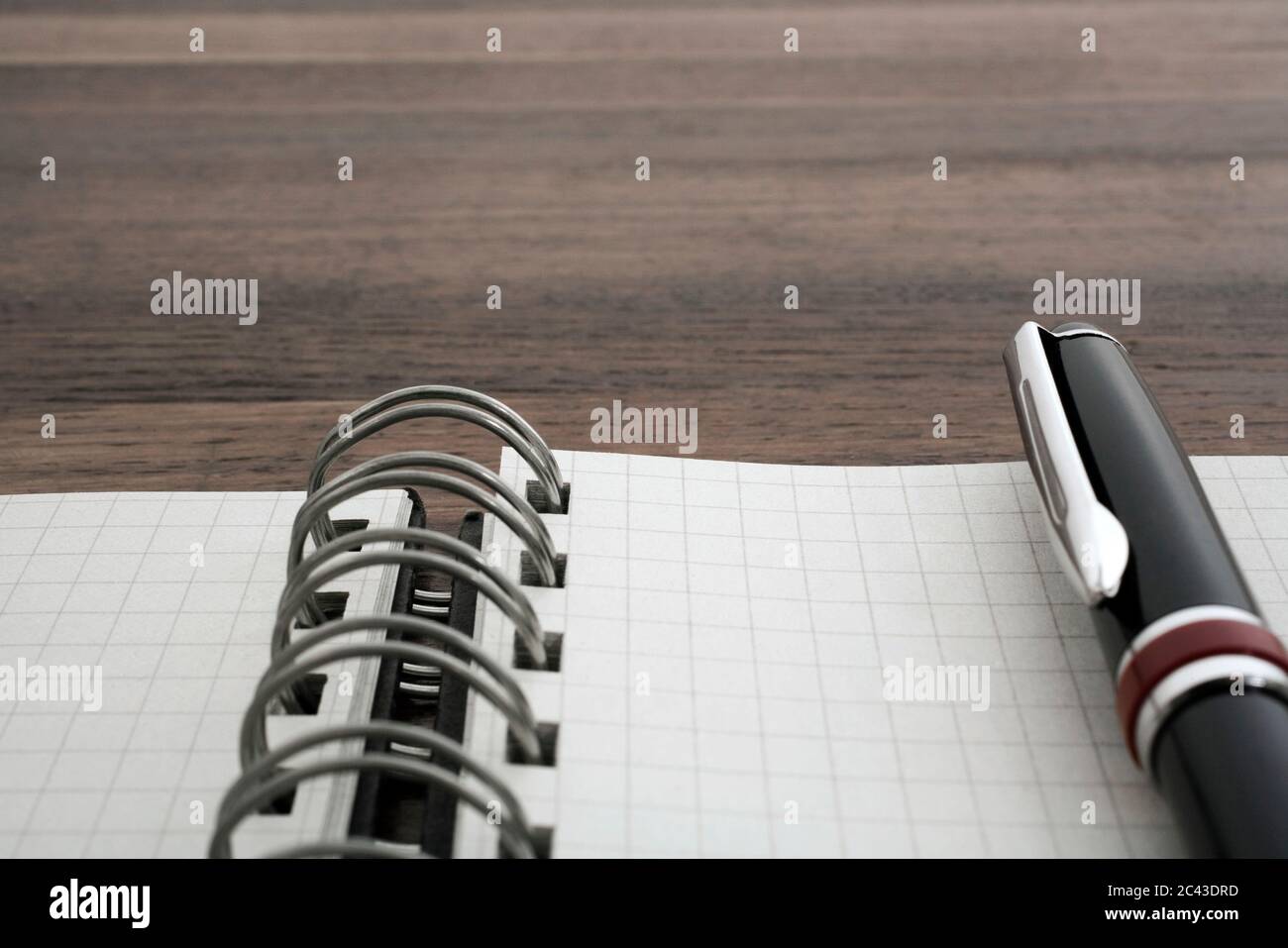 Kugelschreiber auf einem Notizbuch Stockfoto