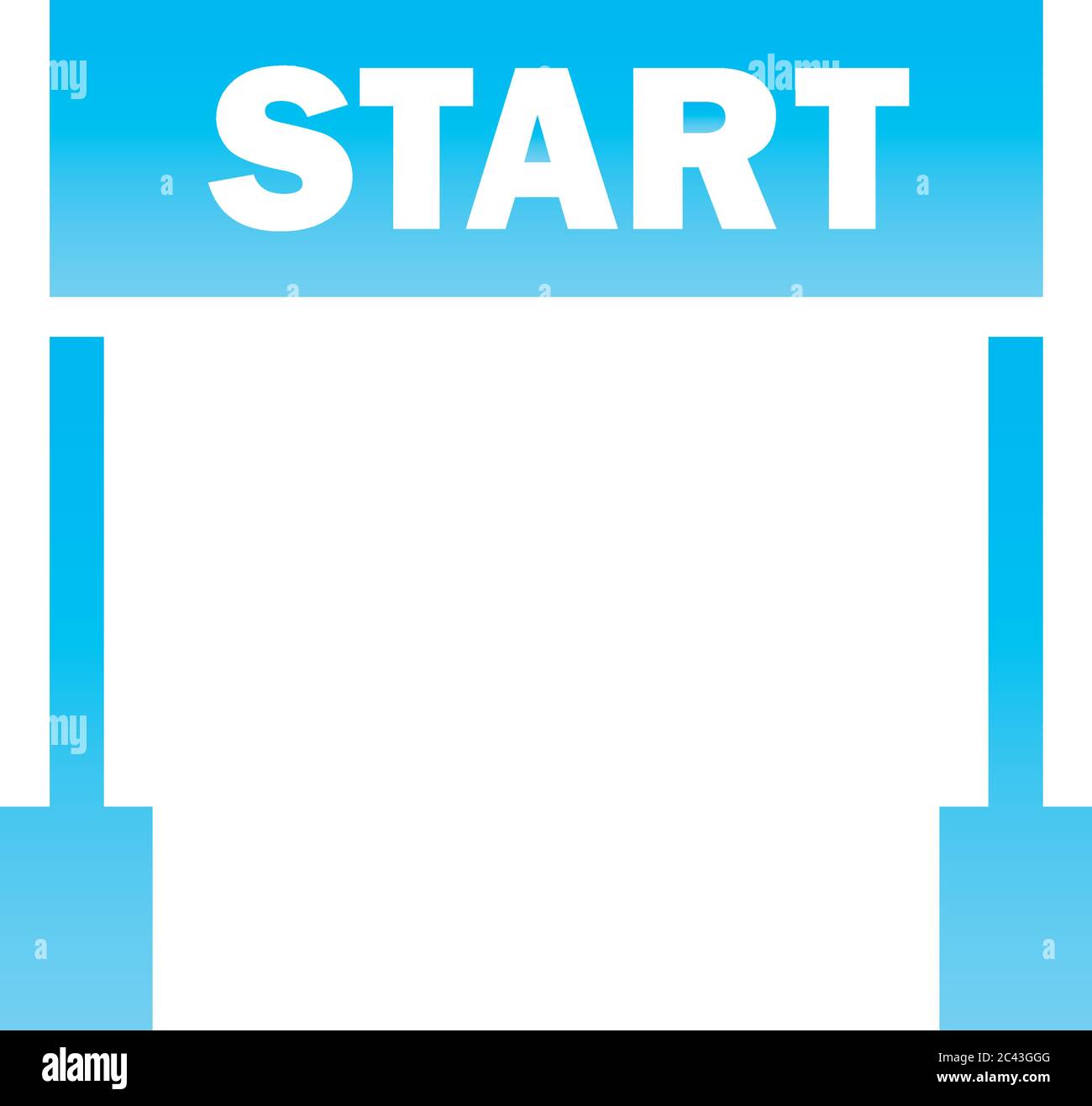 Start Banner Flagge Gradient Stil Icon Design, Geschwindigkeit Rennen Wettbewerb Sport schnell Gewinner gewinnen Bewegung und Erfolg Thema Vektor-Illustration Stock Vektor