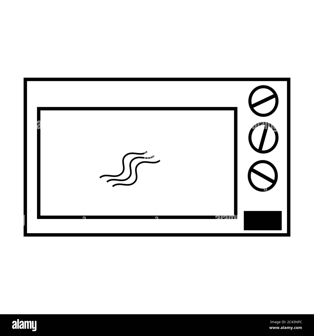 Mikrowelle in linearer Ausführung. Symbol für das Gerät zu Hause. Vektorgrafik Stock Vektor