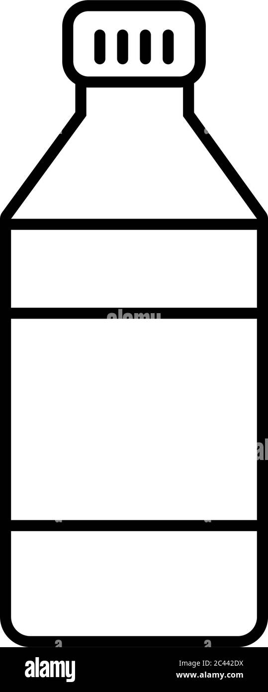 Wasserflaschensymbol über weißem Hintergrund, Linienart, Vektorgrafiken Stock Vektor