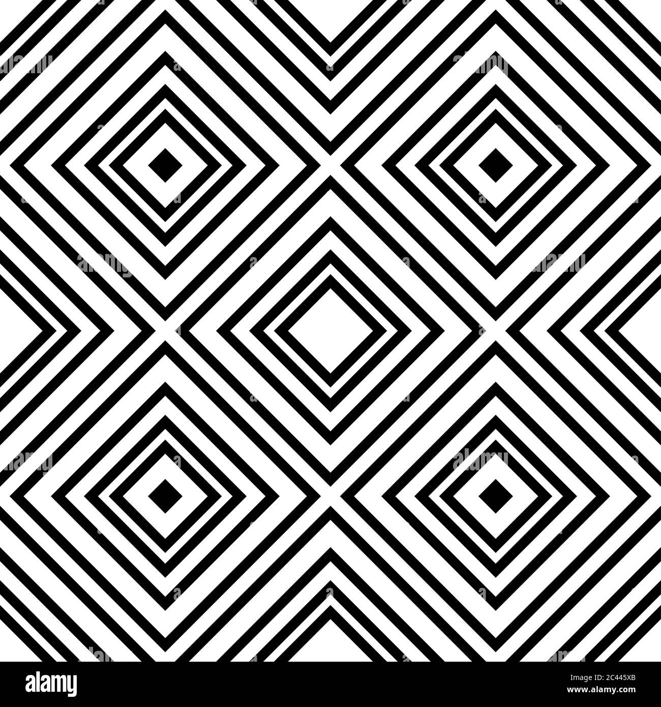 Design nahtloser monochromer Hintergrund mit Rauten auf weißem Hintergrund. Stock Vektor