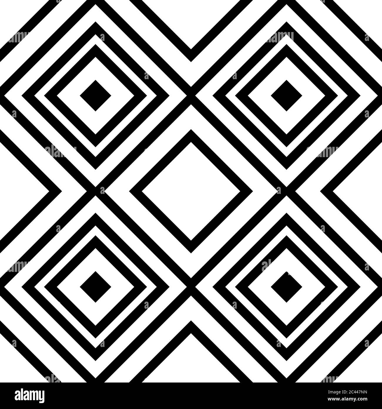 Design nahtloser monochromer Hintergrund mit Rauten auf weißem Hintergrund. Stock Vektor