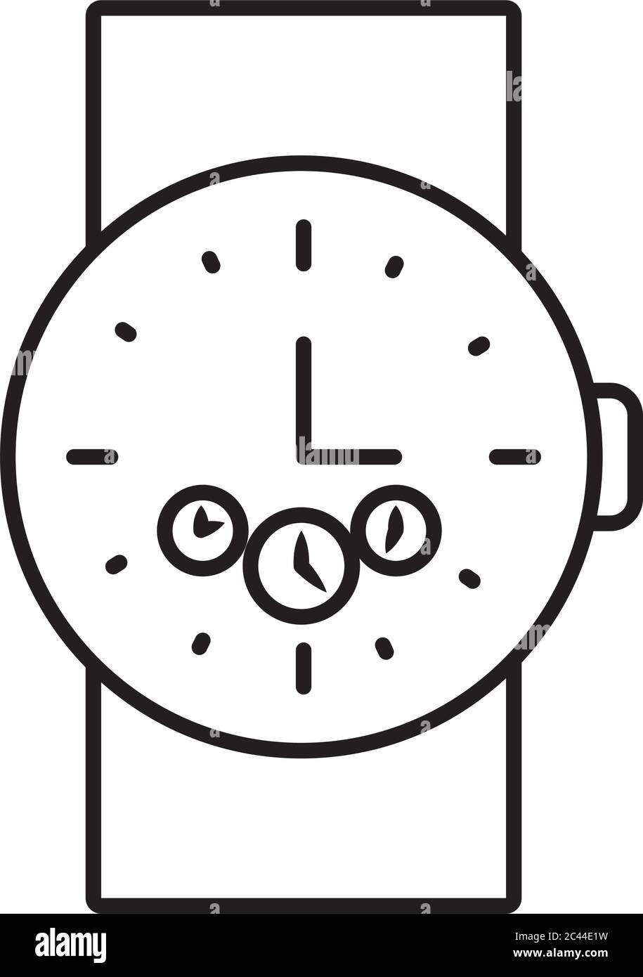 Männliche Handuhr Symbol über weißem Hintergrund, Linienstil, Vektor-Illustration Stock Vektor
