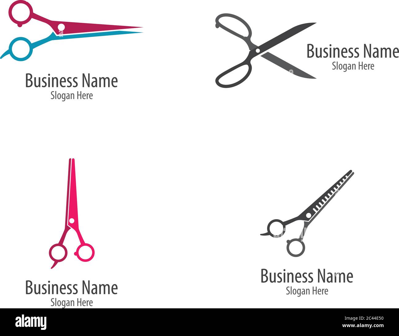 Scissors Logo Icon Vorlage Vektor-Illustration Stock Vektor