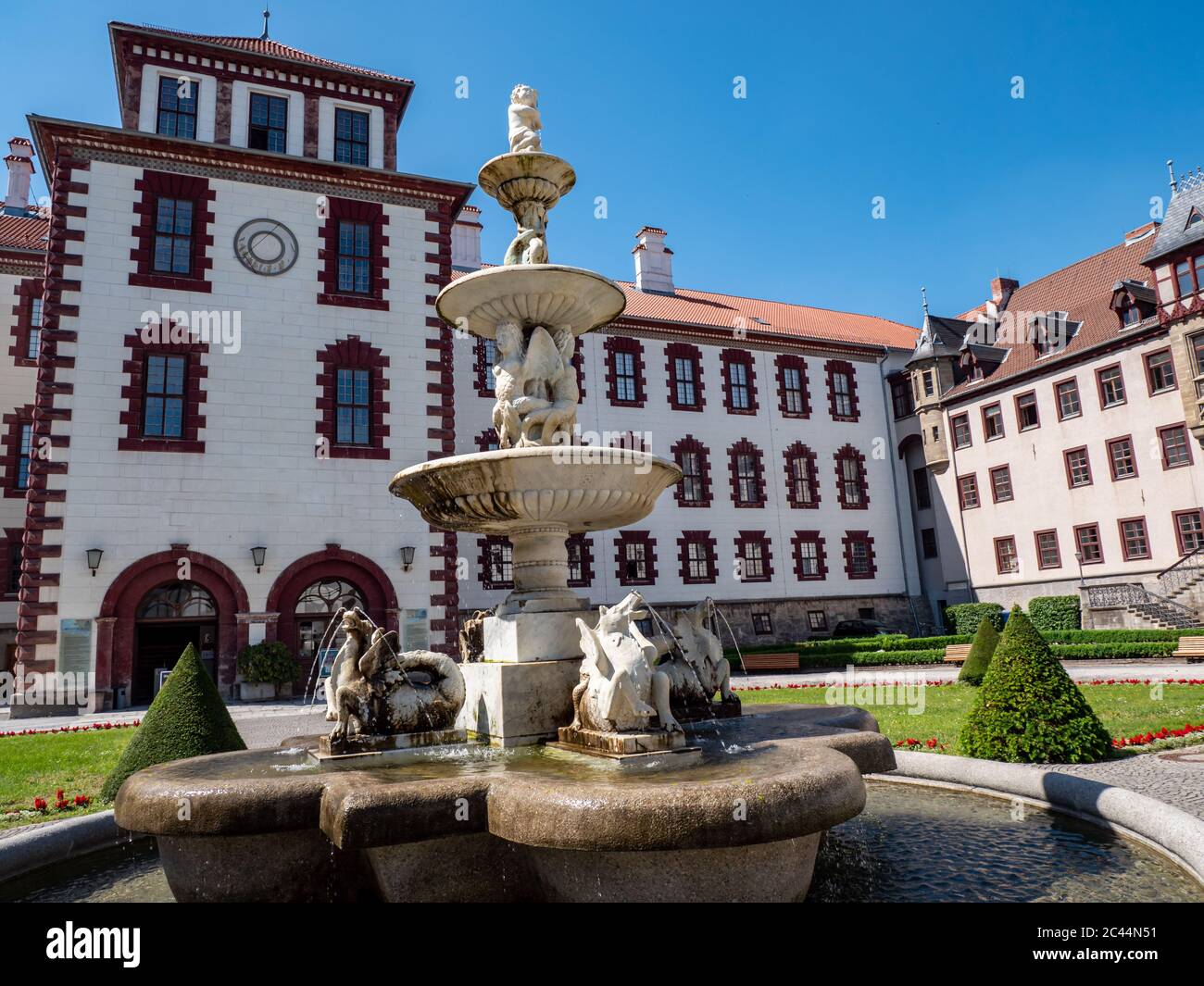 Rathaus und Museum in Meiningen Thüringen Stockfoto