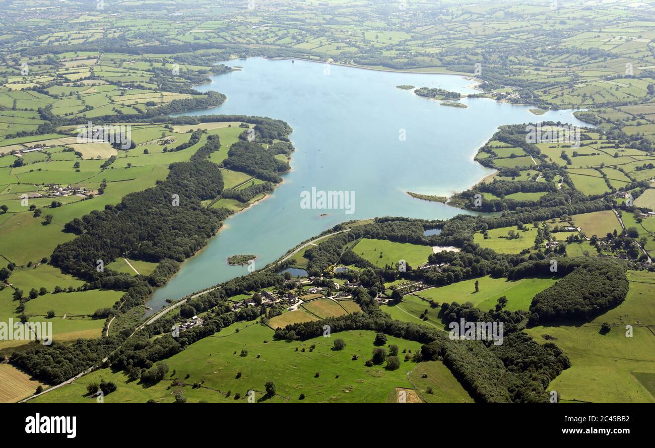 Luftaufnahme des Wasserreservoirs von Carsington Stockfoto