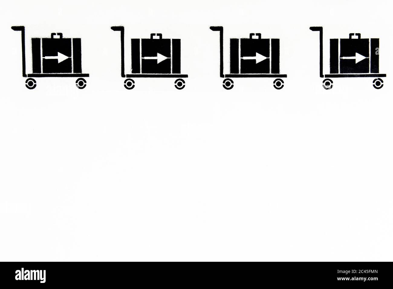 Piktogramme für die Gepäckausgabe am Flughafen München, Bayern, Deutschland Stockfoto