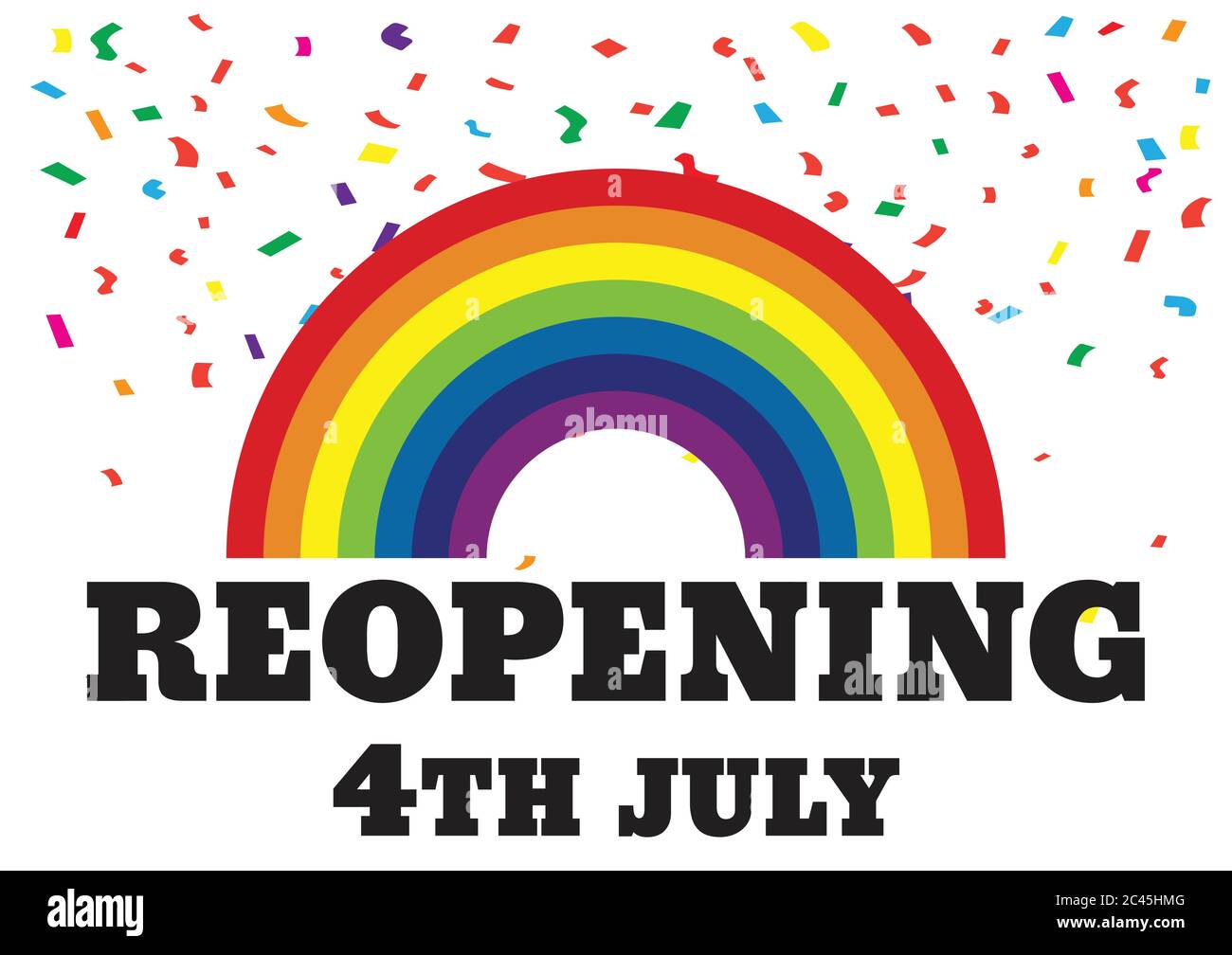 Wiedereröffnung 4. Juli: Museen, Galerien und Kinos dürfen ab 4. Juli wieder geöffnet werden, neben Pubs, Restaurants und Friseuren, inmitten des Co Stock Vektor